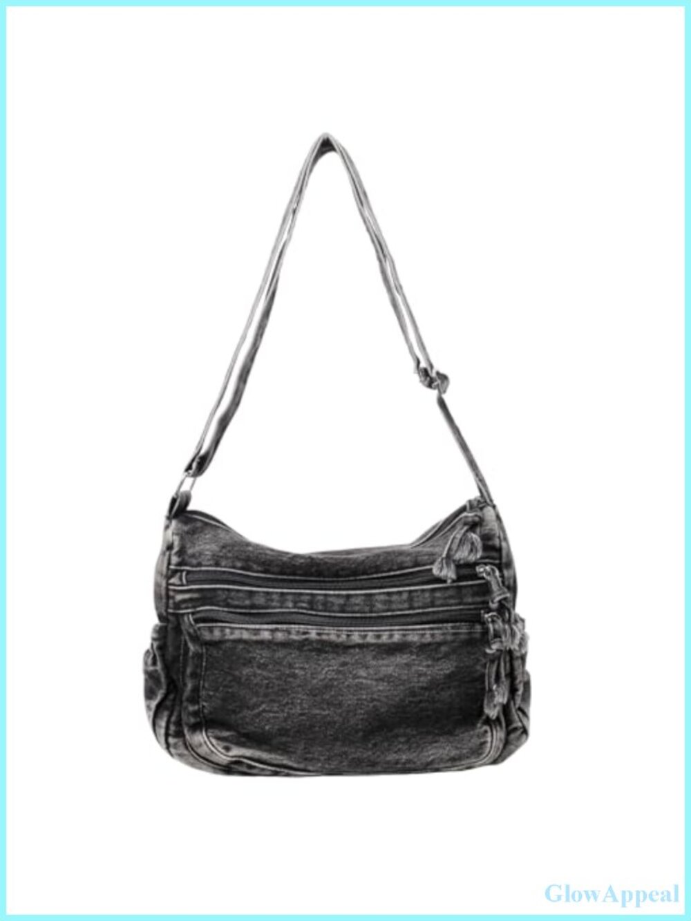 Large Denim Tote Bag Women Casual Retro Crossbody Lightweight Canvas Handbag